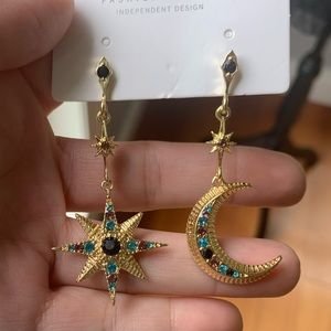 Moon and star earrings